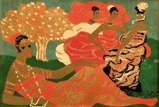 SALVATORE FIUME, "LE SOMALE"  BROCCATO 70x50 CM.  QUADRO, CON CERTIFICATO