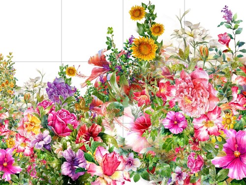Pannello ceramica mosaico - , di