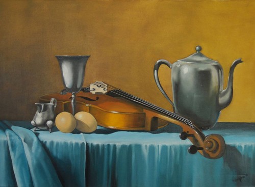Quadro natura morta violino