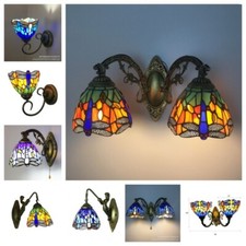 Applique da parete retrò in vetro colorato stile Tiffany illuminazione lampada