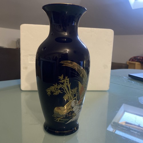 Vaso giapponese kutani blu - vaso,