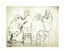 Acquaforte Originale Barbiere Nunzio Gulino cm 25 x 16