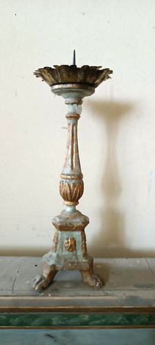 Candeliere antico fine 700 - candeliere,
