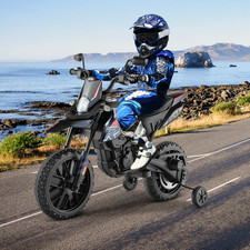 Moto Cavalcabile per Bambini Con Licenza Aprilia E 2 Ruote Aggiuntive, Moto Elet