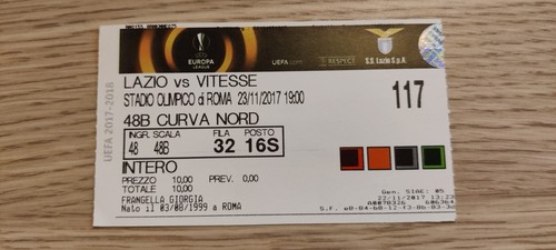 Biglietto 2017 lazio roma - lazio, vs