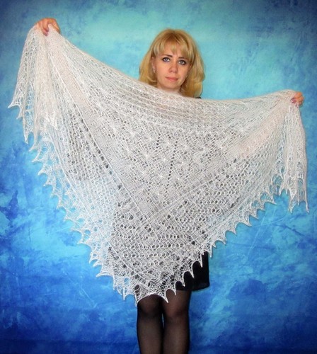 Scialle bianco russo orenburg - scialle,