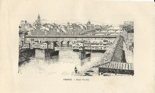 Stampa antica firenze veduta - firenze,