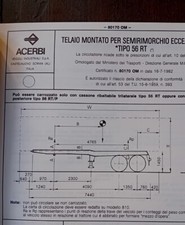 ACERBI TELAIO SEMIRIMORCHIO ECCEZIONALE RIBALTABILE documento Omologazione 1982