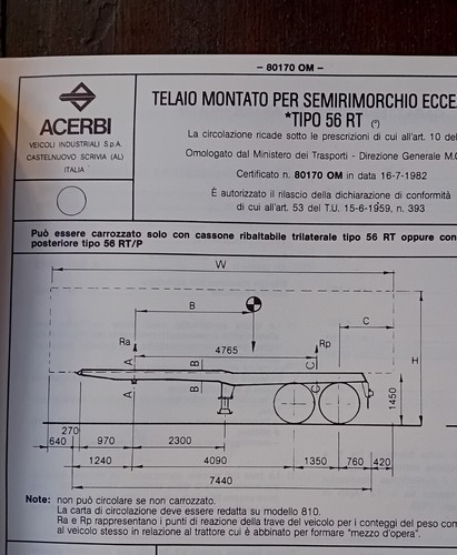 Acerbi telaio semirimorchio - telaio,