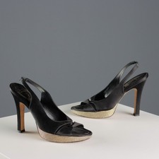 Rene Caovilla Sandali con Strass Second Hand Cuoio Seta N. 39 Originali