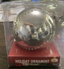 Palline di Natale da appendere Corpo Alpino ornamento con luci led argento nuove