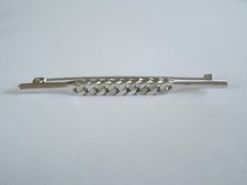 925 Argento Sterling Spilla Con Catenella Piatta Motivo 3,8 G/6,3 X 0,4 CM