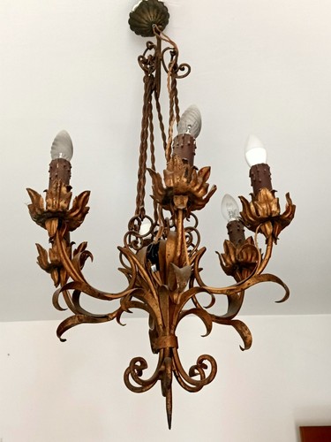 Lampadario ferro battuto - ferro,