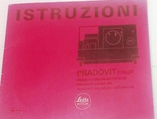 ISTRUZIONI LETTORE DIAPOSITIVE PRADOVIT COLOR LEITZ GERMANIA 22pagine 15x12cm
