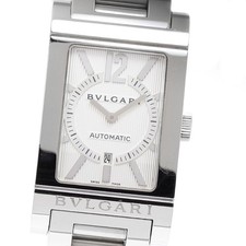 Orologio Uomo Automatico BVLGARI Rettangolo RT45S Data Quadrante Argento_888841