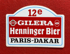 (J3) GILERA PARIS DAKAR HENNINGER BIER - ADESIVO STICKER Vintage '80 Moto 8x6 cm