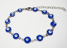 1pz bracciale Occhio di Allah acciaio inox Malocchio portafortuna colore platino