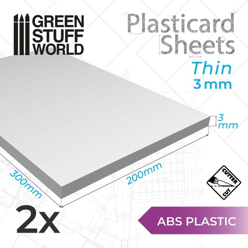 Fogli plasticard liscio 3mm - 2x,