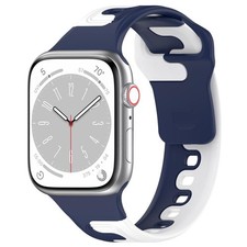 Per Apple Watch cinturino in silicone bicolore da 38 mm (blu + bianco)