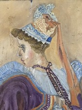 Pittura Olio Tela 1920 Firmato