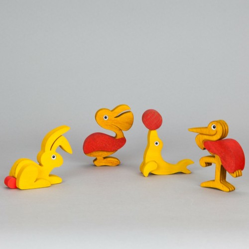 Gioco legno coniglio - , cicogna