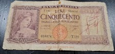 500 Lire Di Carta Del Dopoguerra