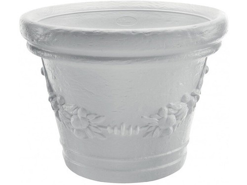 Vaso tondo resina festonato - resina,