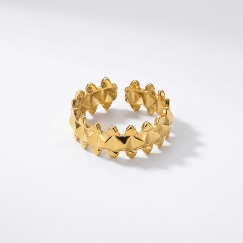 Anello corona oro - anello, zigzag