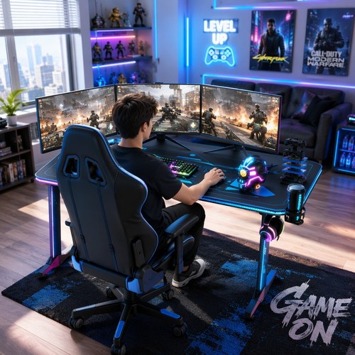 Scrivania gaming 160x75x75cm - scrivania,
