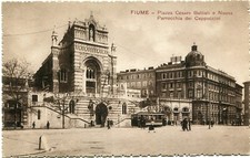 CROAZIA ITALIA (B808)  1939 c.ill. FIUME PIAZZA CESARE BATTISTI aff. per Trieste