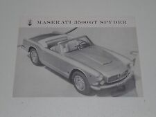 MASERATI 3500 GT SPYDER DEPLIANT BROCHURE PROSLEKT (B16bis))