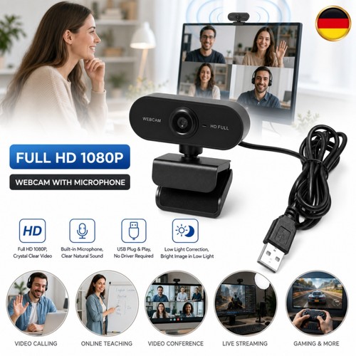 Webcam fotocamera 1080p - hd, usb