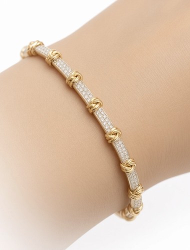 Bracciale tennis oro 585 14 - oro,