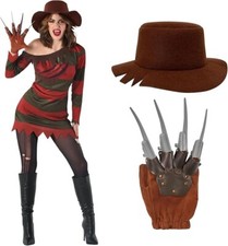 Costume donna Freddy Krueger incubo su olmo street killer vestito Halloween