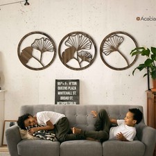 Ginkgo Foglie Legno Wall Art