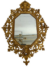 Specchio da parete vintage vecchio ottone design angelo decorazione parete XIX secolo