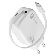 Cellular Line Caricabatterie USB Type-C RETRACTABLE 30W GaN White