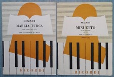 Mozart Marcia Turca + Minuetto Per Pianoforte Ricordi Musica Antichi 1971 + 1968
