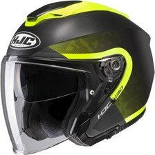 Casco HELMET MOTO Doppia VISIERA JET HJC i30 DEXTA Nero GIALLO MC3HSF TAGLIA XS