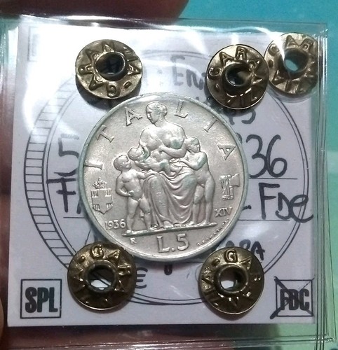 Lire famiglia 1936 fdc - lire,