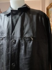 Men's black leather jacket
