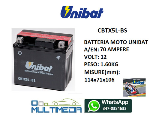 Batteria moto unibat - batteria,