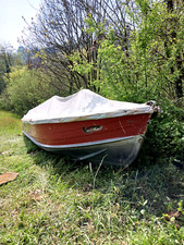 barca canadian in alluminio,m 4,15 +telo e motore eletrico