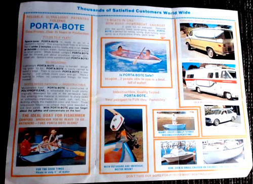 Sales pamphlet for porta - sales, porta-bote