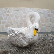 CIGNO STATUA VASO PORTAFIORI DA GIARDINO PER ESTERNO IN CEMENTO MARMO PIETRA