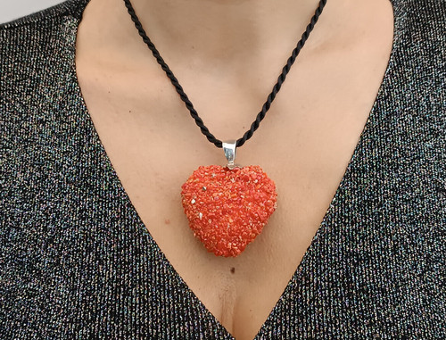 Collana donna cuore rosso