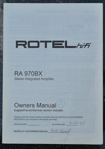 Rotel ra970bx amplificatore - rotel,