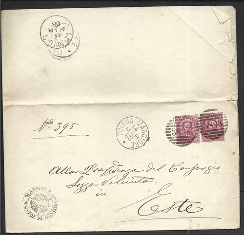 1888 10c coppia busta - 1888, da