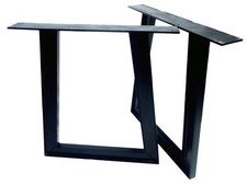2 GAMBE TAVOLO in ferro stile INDUSTRIAL forma a Trapezio sez.8x4cm GTFTIT-01