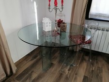 Fantastico Tavolo tonto cristallo per salone diametro 130 cm